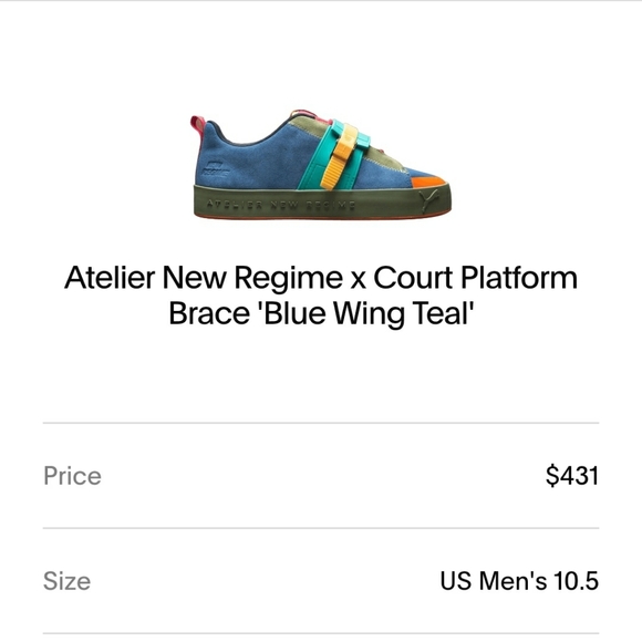 Atelier New Regime X Court Platform Brace 'Blue Wing Teal' - Picture 2 of 9